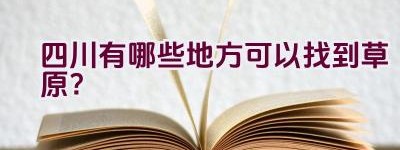 四川有哪些地方可以找到草原？