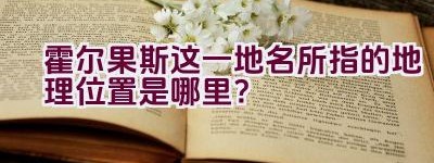 霍尔果斯这一地名所指的地理位置是哪里？