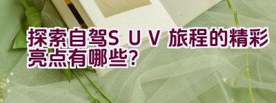 探索自驾SUV旅程的精彩亮点有哪些？