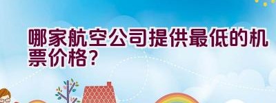 哪家航空公司提供最低的机票价格？