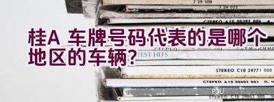 桂A车牌号码代表的是哪个地区的车辆？