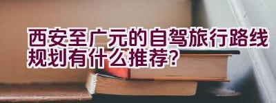 西安至广元的自驾旅行路线规划有什么推荐？