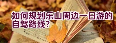 如何规划乐山周边一日游的自驾路线？