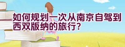 如何规划一次从南京自驾到西双版纳的旅行？