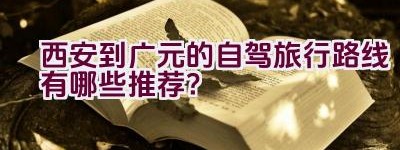 西安到广元的自驾旅行路线有哪些推荐？