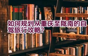 如何规划从重庆至陇南的自驾旅行攻略？