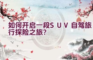 如何开启一段SUV自驾旅行探险之旅？