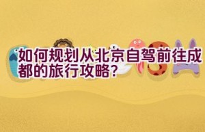 如何规划从北京自驾前往成都的旅行攻略？