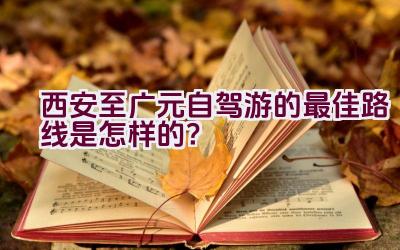 西安至广元自驾游的最佳路线是怎样的？插图