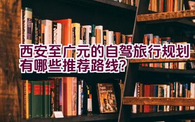 西安至广元的自驾旅行规划有哪些推荐路线？插图