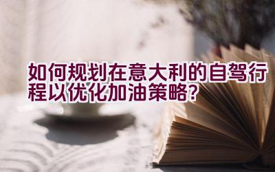 如何规划在意大利的自驾行程以优化加油策略？插图