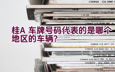 桂A车牌号码代表的是哪个地区的车辆？插图