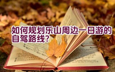 如何规划乐山周边一日游的自驾路线？插图